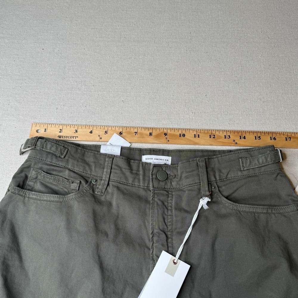 Good American Women's Wide Leg Flare Fatigue Pants 6/28 Green Stretch NWT - Picture 9 of 10
